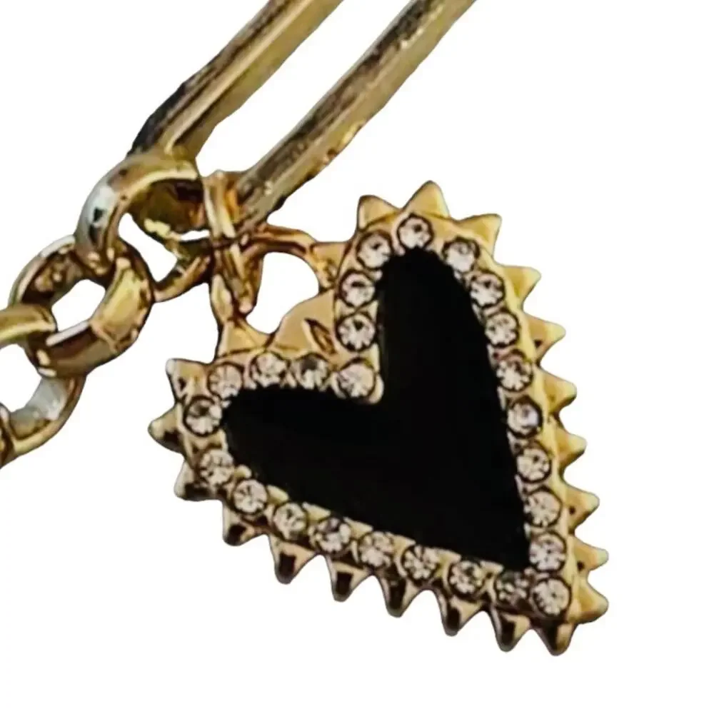 NEW Sugarfix by BaubleBar Gold Black Heart Necklace